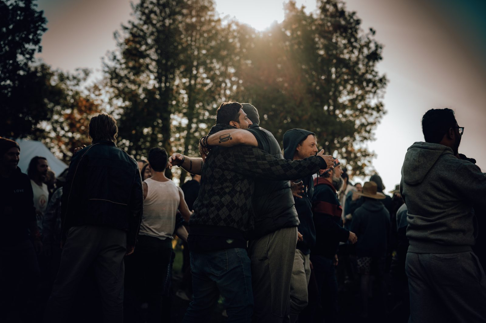 Brotherhood connection at golden hour